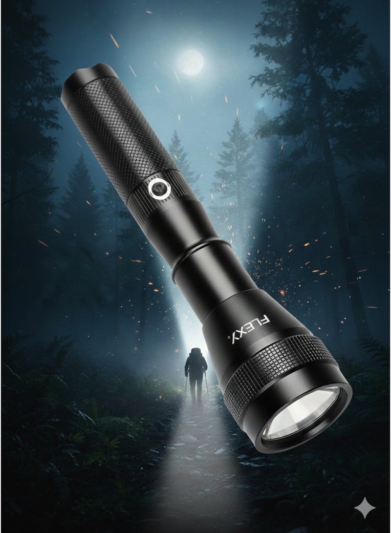 Flexy RANGER R.1 F42 Rechargeable Laser LED Zoomable Flashlight 20W 1000 Lumens 1000m Range Type-C 8000mAh Aerospace Aluminium 4-Year Warranty - Image 5